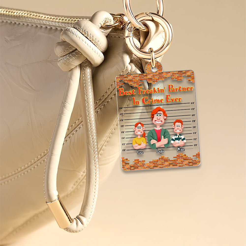 "Best Freakin' Partner In Crime Ever" - Personalized Keychain for Mom and Grandma Keychains PopCulturePrints