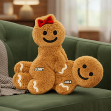 Load image into Gallery viewer, Cute Gingerbread Couple Pillow - Personalized Gift for Couples Pillow PopCulturePrints
