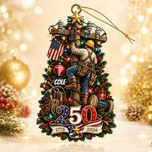 Load image into Gallery viewer, Proud Lineman - Personalized Christmas Ornament - Gift for Linemen and American Patriots Ornament PopCulturePrints
