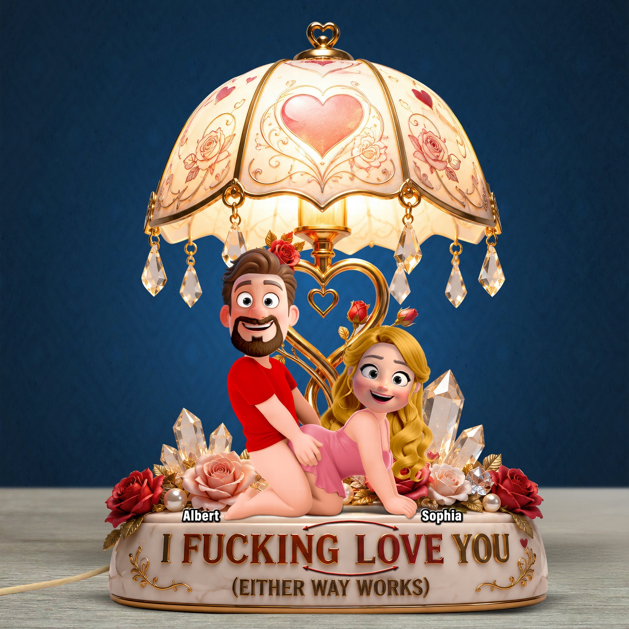 I F*CKING LOVE YOU: Funny Couple Acrylic Light Box - Personalized Gift for Couples Light Box PopCulturePrints