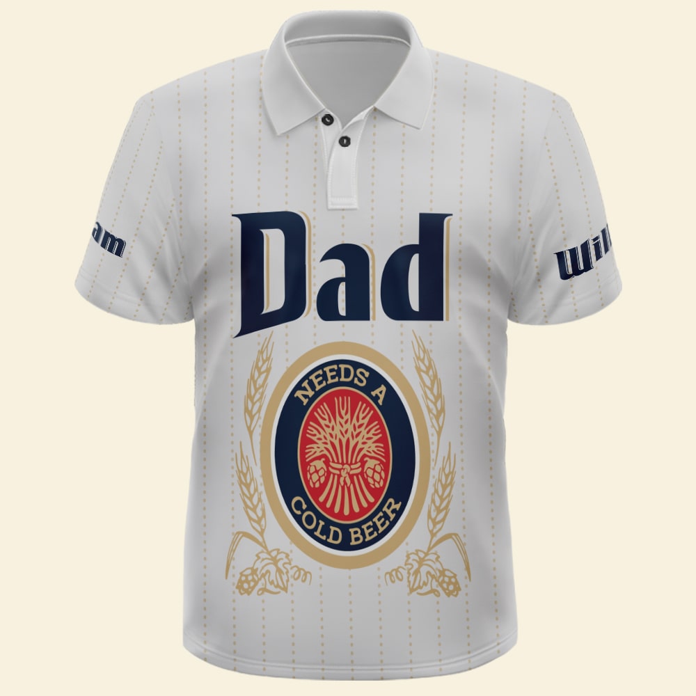 Custom Dad's 3D Polo Shirt - 'Needs a Cold Beer' Polo Shirts PopCulturePrints