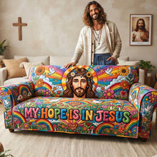 Load image into Gallery viewer, My Hope Is In Jesus - Personalized Quilted Sofa Cover for Christians
