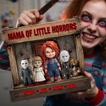 Load image into Gallery viewer, Embrace the Spooky with ‘Mama of Little Horrors’ - Personalized Acrylic Plaque for Moms &amp; Grandmas Shaped Plaques PopCulturePrints
