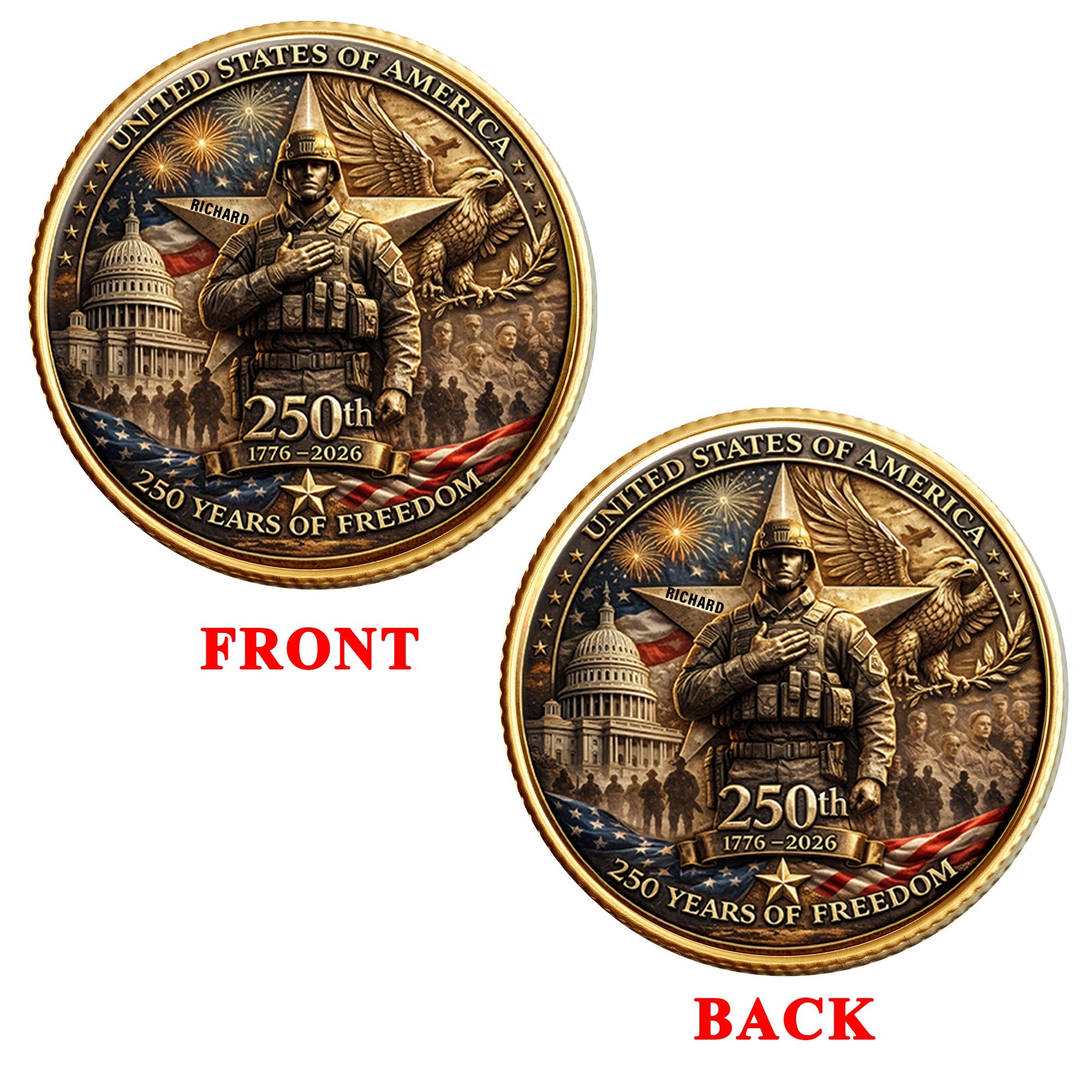Celebrate 250 Years of Freedom - Personalized Anniversary Gift Coin Coin PopCulturePrints