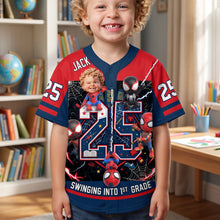 Load image into Gallery viewer, Swinging into 1st Grade - Personalized Kid Baseball Jersey
