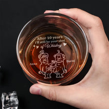 Load image into Gallery viewer, Engraved Whiskey Glass for Couples - Personalized Gift Whiskey Glass PopCulturePrints
