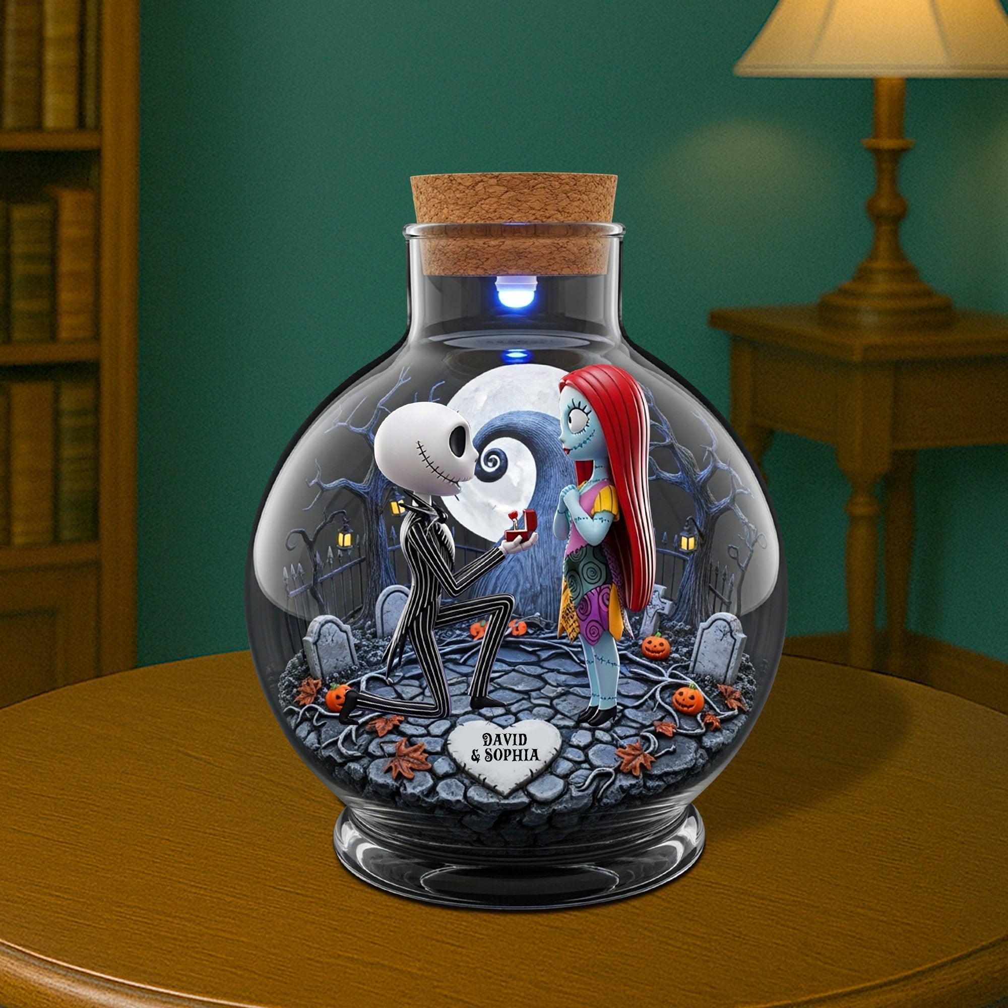 "Love Never Dies" - Personalized Horror Couple Plaque - Unique Gift for Couples, Friends, and Loved Ones Shaped Plaques PopCulturePrints