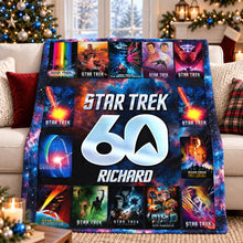 Load image into Gallery viewer, “Boldly Go Where No Gift Has Gone Before” - Personalized Star Trek Blanket - Gift for Sci-Fi Enthusiasts
