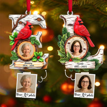 Load image into Gallery viewer, Cherished Memories with Cardinal Ornaments - Personalized Christmas Gift for Loved Ones Ornament PopCulturePrints
