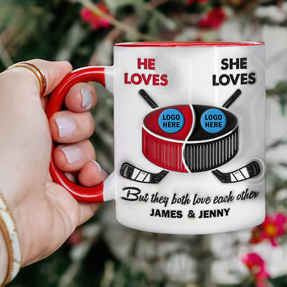 Customized Ice Hockey Lovers Mug for Couples Coffee Mug PopCulturePrints