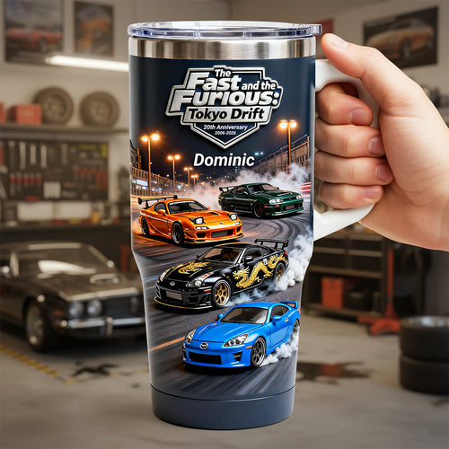 “Rev up the excitement!” - 20th Anniversary 40oz Tumbler - Personalized Gifts for Racing Lovers Tumbler Cup PopCulturePrints