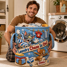 Load image into Gallery viewer, Playful Quilted Laundry Basket - Personalized Gifts 02hadt180726 Laundry Basket PopCulturePrints
