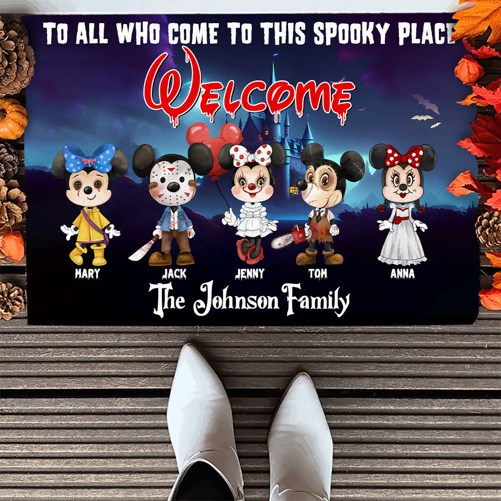 Personalized Spooky Welcome Door Mat for Halloween Doormat PopCulturePrints