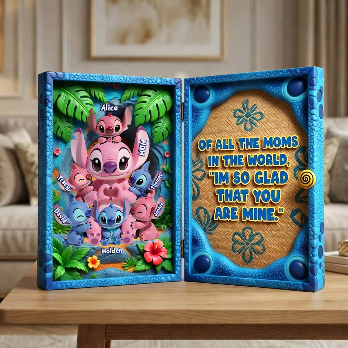 Of All The Moms In The World, I'm So Glad That You Are Mine - Personalized Little Monster Loves Mom Acrylic Plaque Shaped Plaques PopCulturePrints