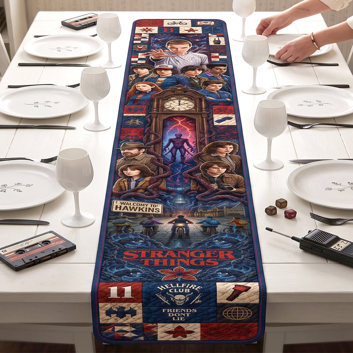 Supernatural Mystery Quilted Table Runner - Personalized Gifts 01hatn140826 Quilted Table Runner PopCulturePrints