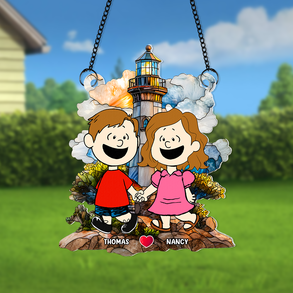 Personalized Couple Suncatcher Ornament - Unique Valentine’s Day Gifts for Pop Culture Lovers Ornament PopCulturePrints