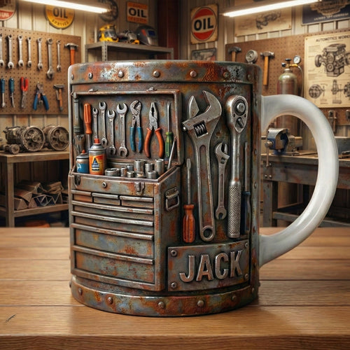 “Mug for the Mechanic” - Personalized Java Delight - Coffee Mug for Car Enthusiasts, Birthday and Special Occasion Gifts Coffee Mug PopCulturePrints
