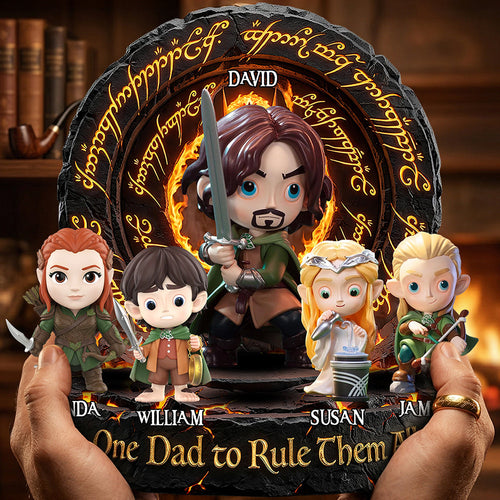 One Dad To Rule Them All Acrylic Plaque - Personalized Gifts for Dad and Grandpa Shaped Plaques PopCulturePrints
