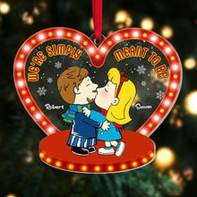 Load image into Gallery viewer, Personalized Christmas Ornament for Couples - Cartoon Couple Kissing
