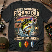 Load image into Gallery viewer, “Born to Fish, Proud to Be Dad” - Personalized Fishing Dad Shirt - Perfect Gift for Dads, Grandpa Shirts PopCulturePrints
