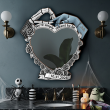 Load image into Gallery viewer, We're Simply Meant to Be - Spooky Couple Personalized Wall Hanging Mirror Mirror PopCulturePrints
