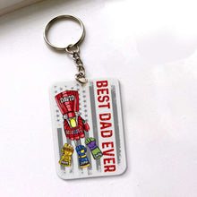 Load image into Gallery viewer, Personalized &#39;Best Dad Ever&#39; Hero Keychain Keychains PopCulturePrints
