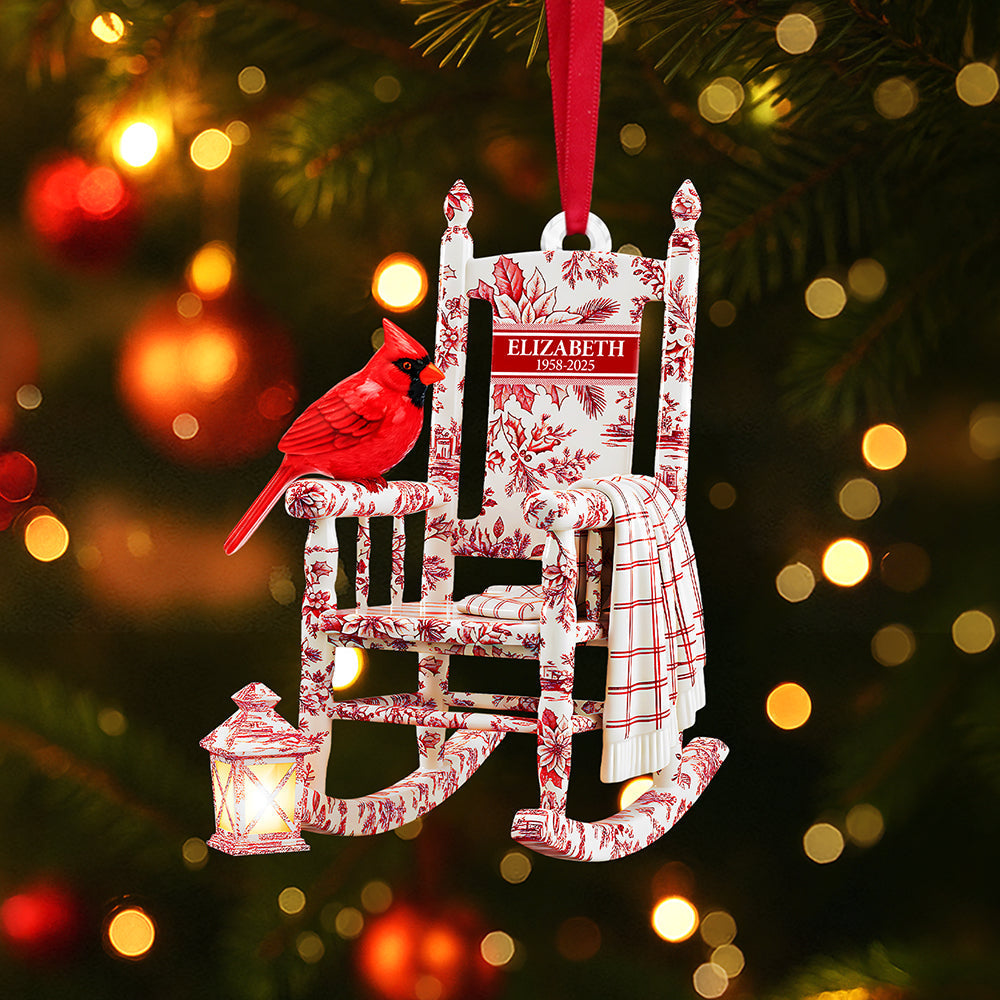Cherish Memories with Our Heaven Cardinal Toile de Jouy Ornament - Personalized Gift for Loved Ones Ornament PopCulturePrints