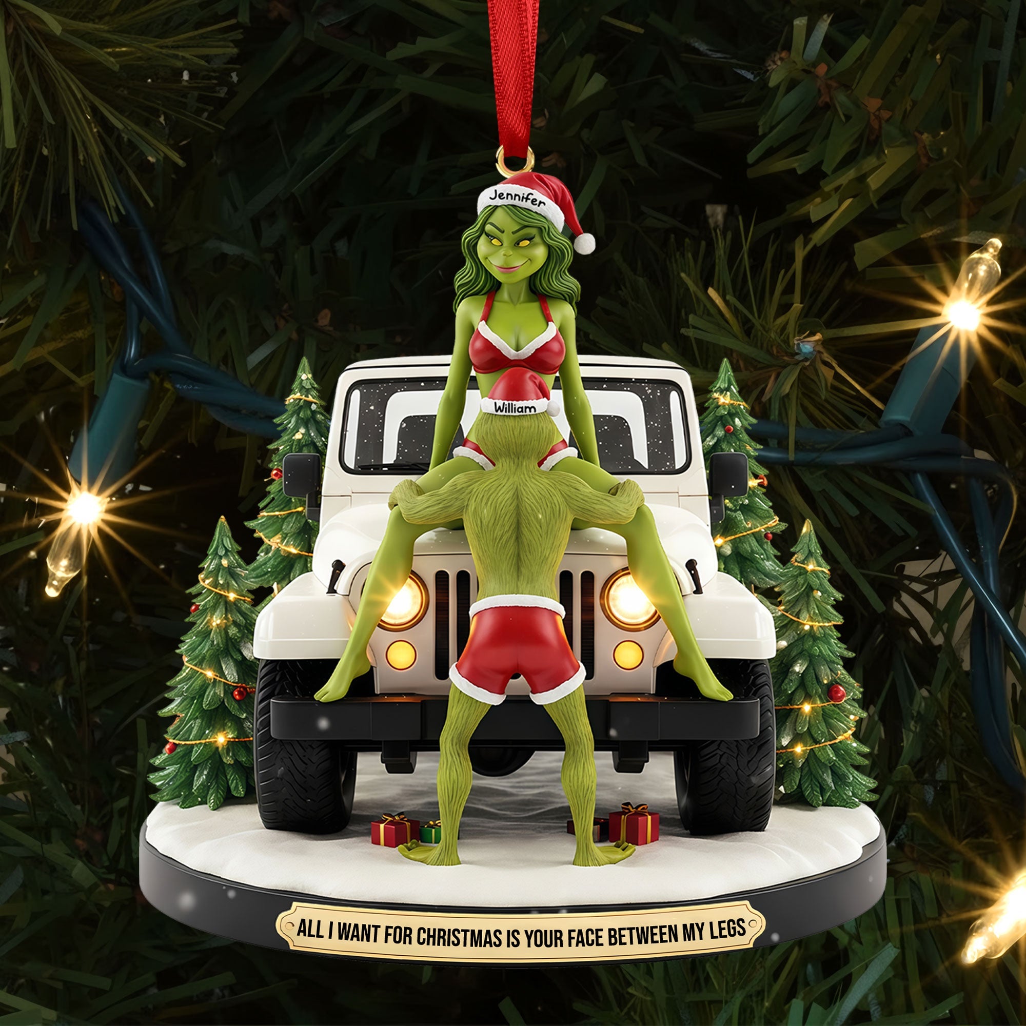 All I Want for Christmas is Your Face Between My Legs - Funny Couple Ornament - Personalized Gift for Off Road Enthusiasts Ornament PopCulturePrints