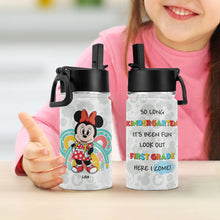 Load image into Gallery viewer, Personalized Minnie Mouse Graduation Kids Water Bottle
