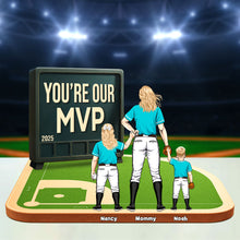 Load image into Gallery viewer, You&#39;re Our MVP - Personalized Baseball Mom Plaque Shaped Plaques PopCulturePrints
