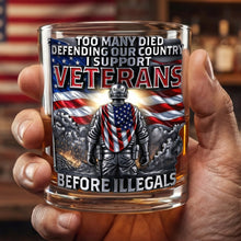 Load image into Gallery viewer, Proudly Supporting Our Veterans - Personalized Round Glass Gift Glass PopCulturePrints
