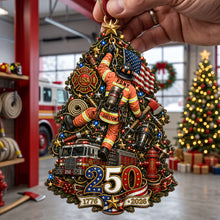 Load image into Gallery viewer, Celebrate the Heroes - Firefighter 250th Anniversary USA Ornament - Personalized Christmas Gift
