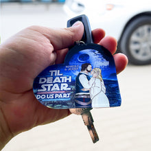 Load image into Gallery viewer, Personalized Couples Keychain - &#39;Til Death Star Do Us Part Keychains PopCulturePrints
