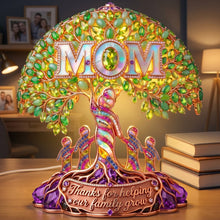 Load image into Gallery viewer, “Thanks for Helping Our Family Grow” - Mom Tree Of Life Light Box - Personalized Gift for Moms, Grandma, and More Light Box PopCulturePrints
