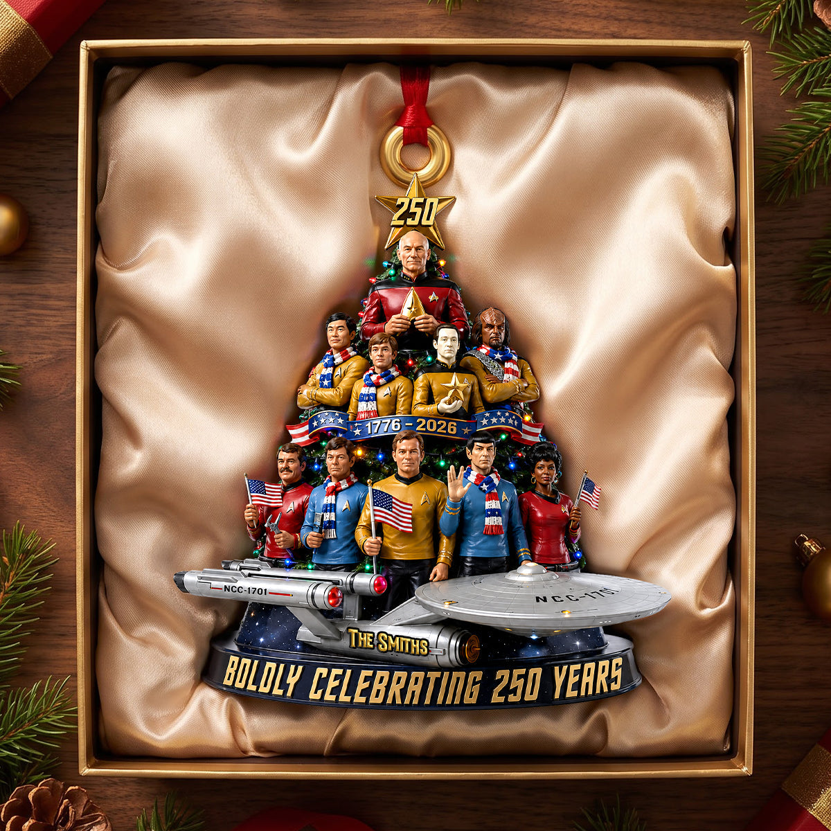 Celebrate 250 Years with Custom Personalization - Patriotic Space Adventure Acrylic Ornament