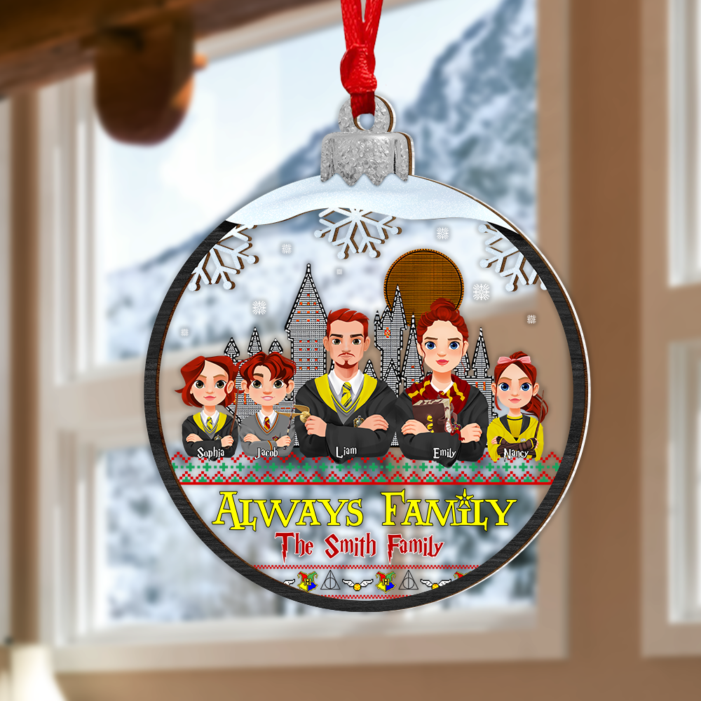 Magical Family Christmas Ornament - Personalized Wizard Theme