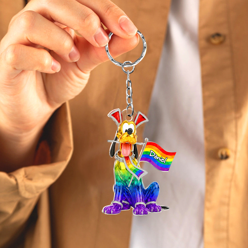 Celebrate Love and Diversity - Personalized Rainbow LGBT Keychain - Unique Gift for Friends, Family, or Partners Keychains PopCulturePrints