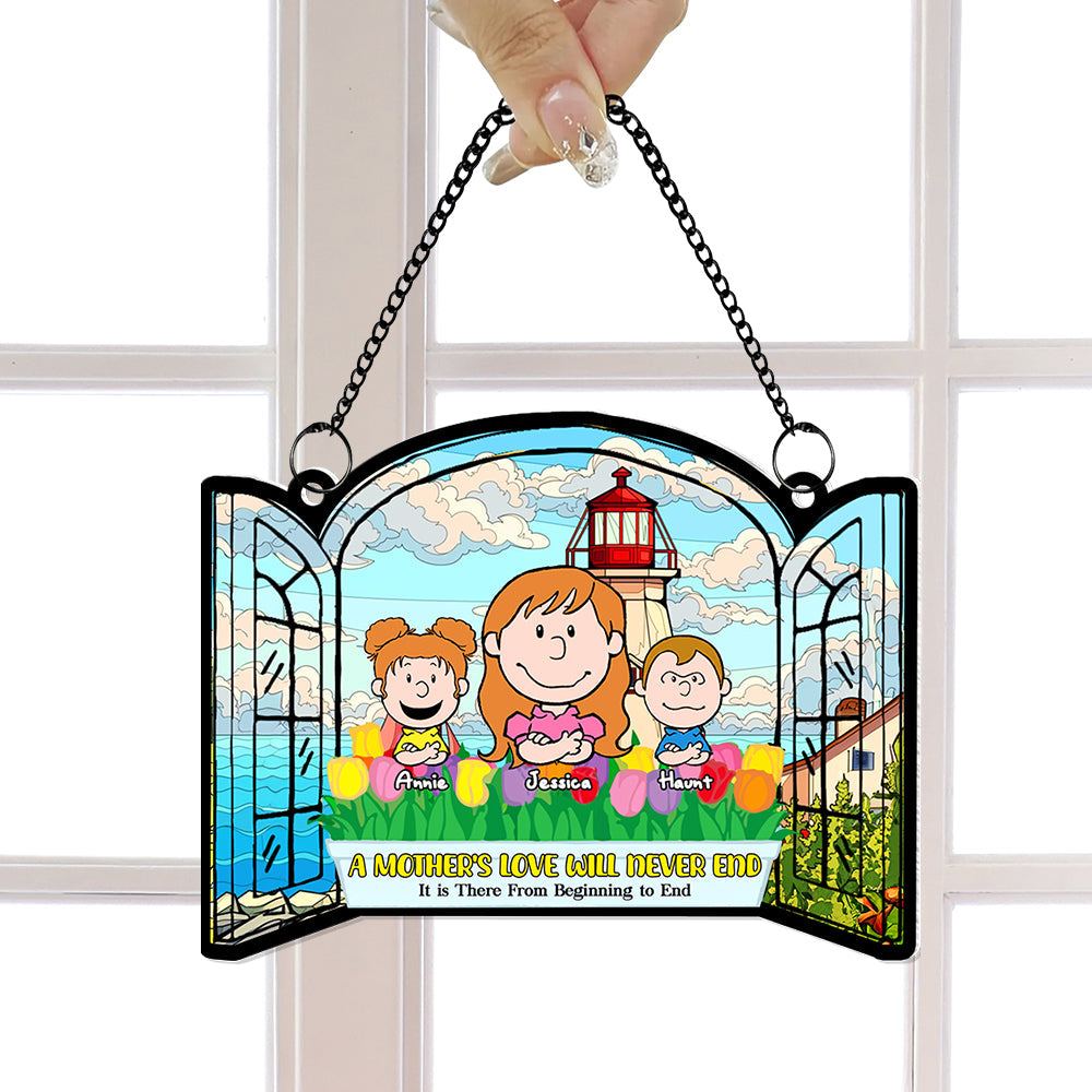 Personalized Acrylic Suncatcher - A Mother's Love Will Never End Suncatcher PopCulturePrints
