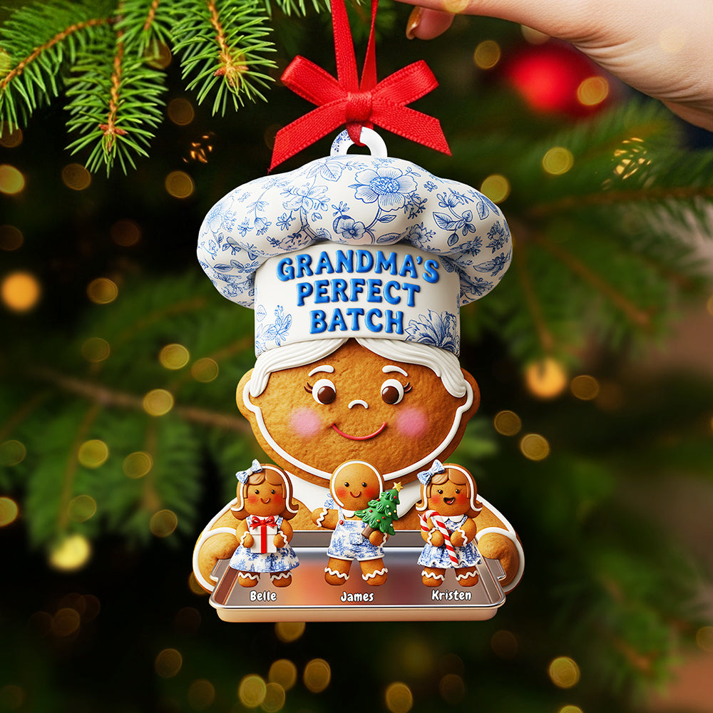 "Grandma's Perfect Batch" – Custom Christmas Ornament – Personalized Gift for Grandma, Family, and Loved Ones Ornament PopCulturePrints