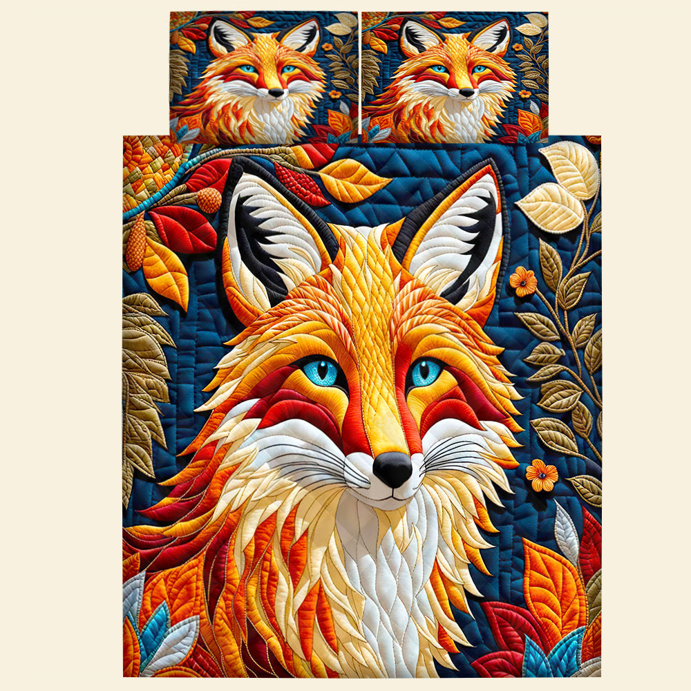 Vibrant Fox Lovers Quilt Bed Set - Cozy & Decorative Blanket PopCulturePrints