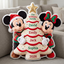 Load image into Gallery viewer, Celebrate Family Togetherness - Personalized Family Christmas Tree Plush Pillow
