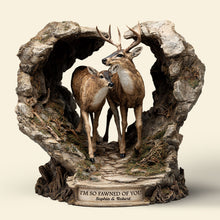 Load image into Gallery viewer, I&#39;m So Fawned of You - Personalized Deer Couple Plaque Shaped Plaques PopCulturePrints
