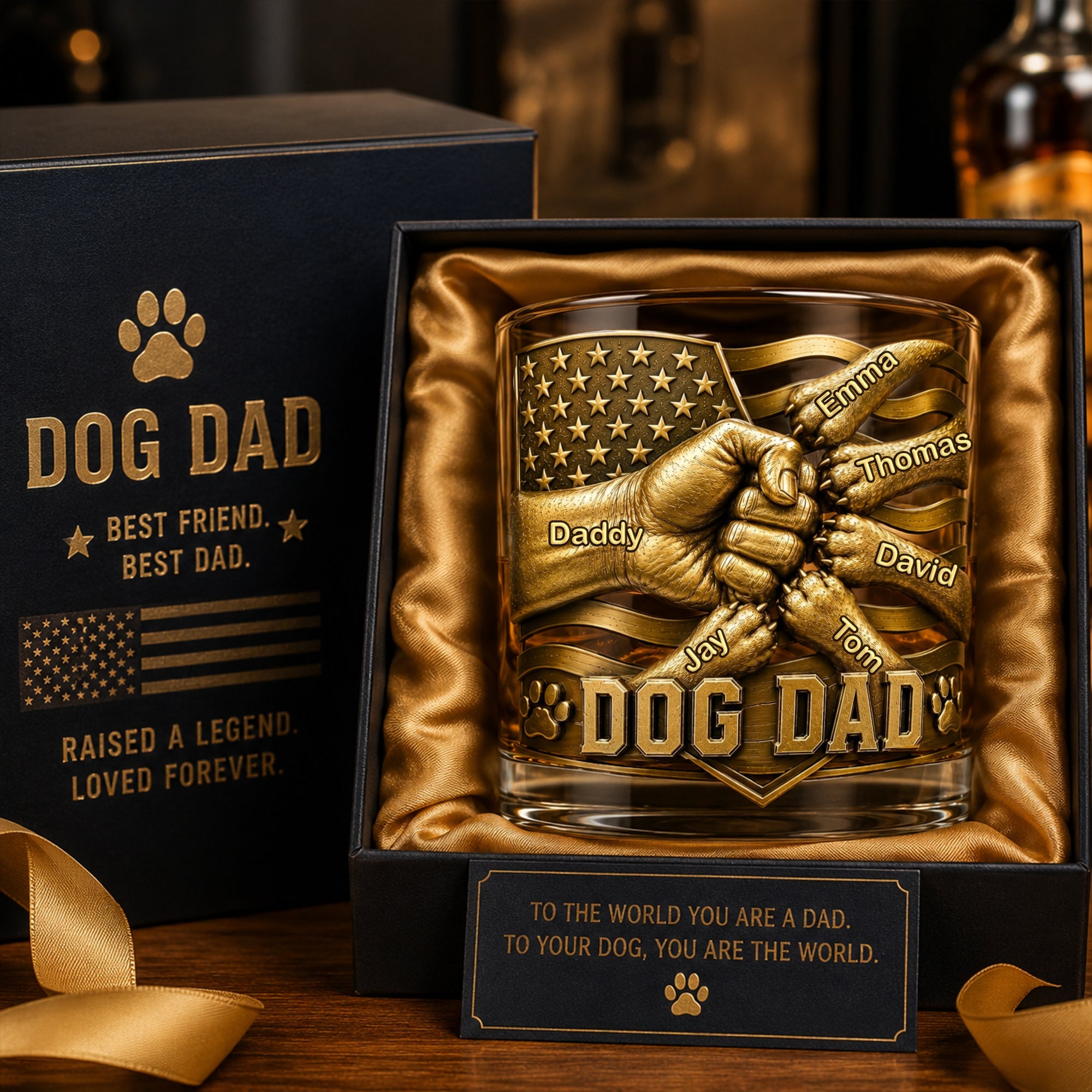 “Cheers to the Best Dog Dads!” - Personalized Drinking Glass, Custom Gift for Dads, Grandpas, and Dog Lovers Glass PopCulturePrints