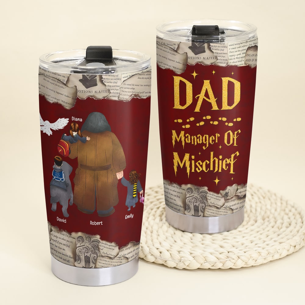 Personalized Magical Dad Tumbler - Manager of Mischief