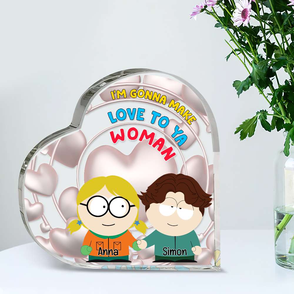 Heart-Shaped Personalized Couple Acrylic Plaque - Valentine's Day Gifts Shaped Plaques PopCulturePrints