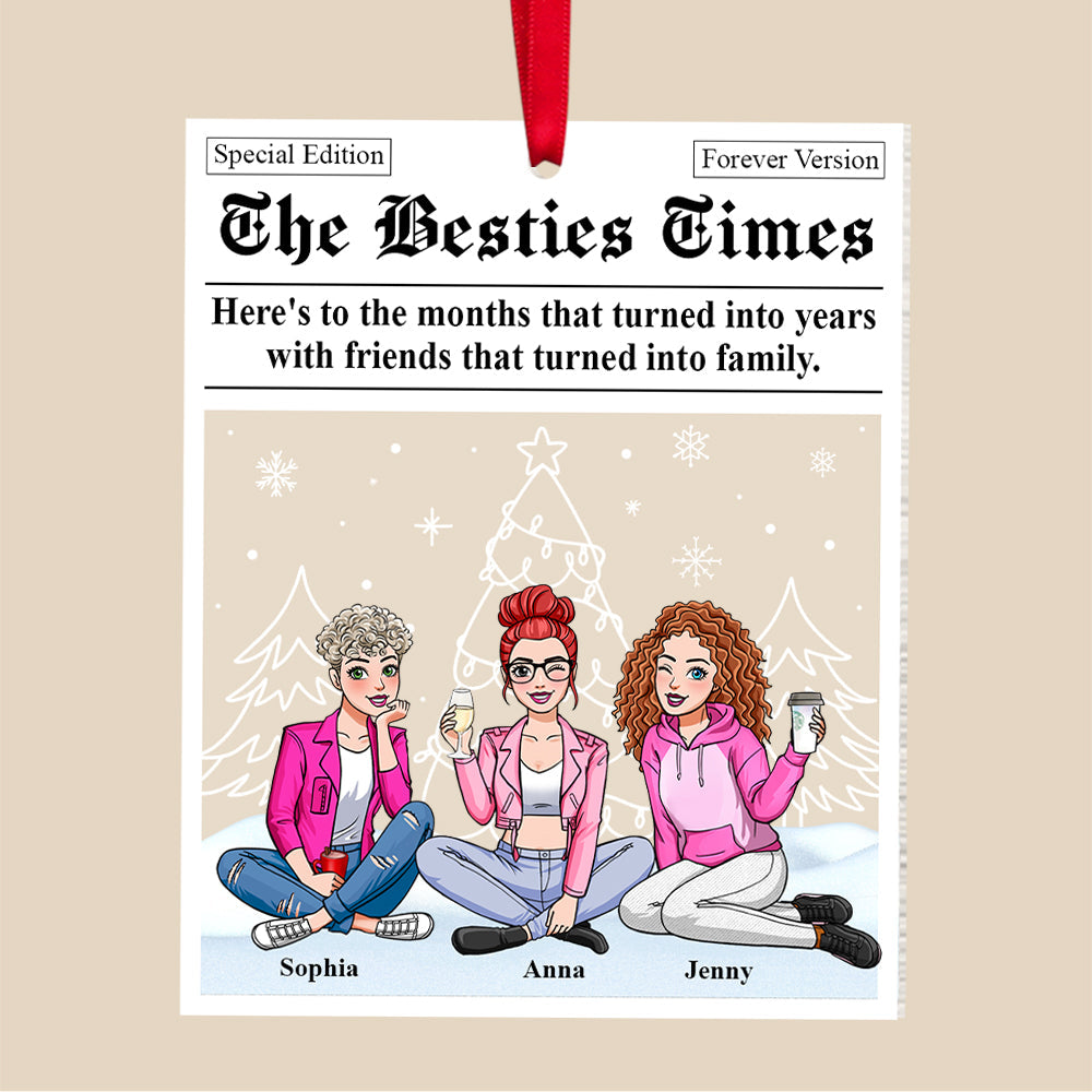 Personalized BFF Christmas Ornament - Custom Gift for Friends Ornament PopCulturePrints