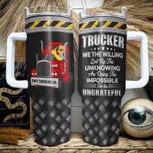 Load image into Gallery viewer, Personalized Trucker Tumbler - Fun Trucker Design with Personalized Name
