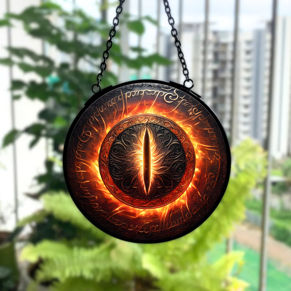 Fantasy Eye Stained Glass Ornament for Fantasy Novel Enthusiasts