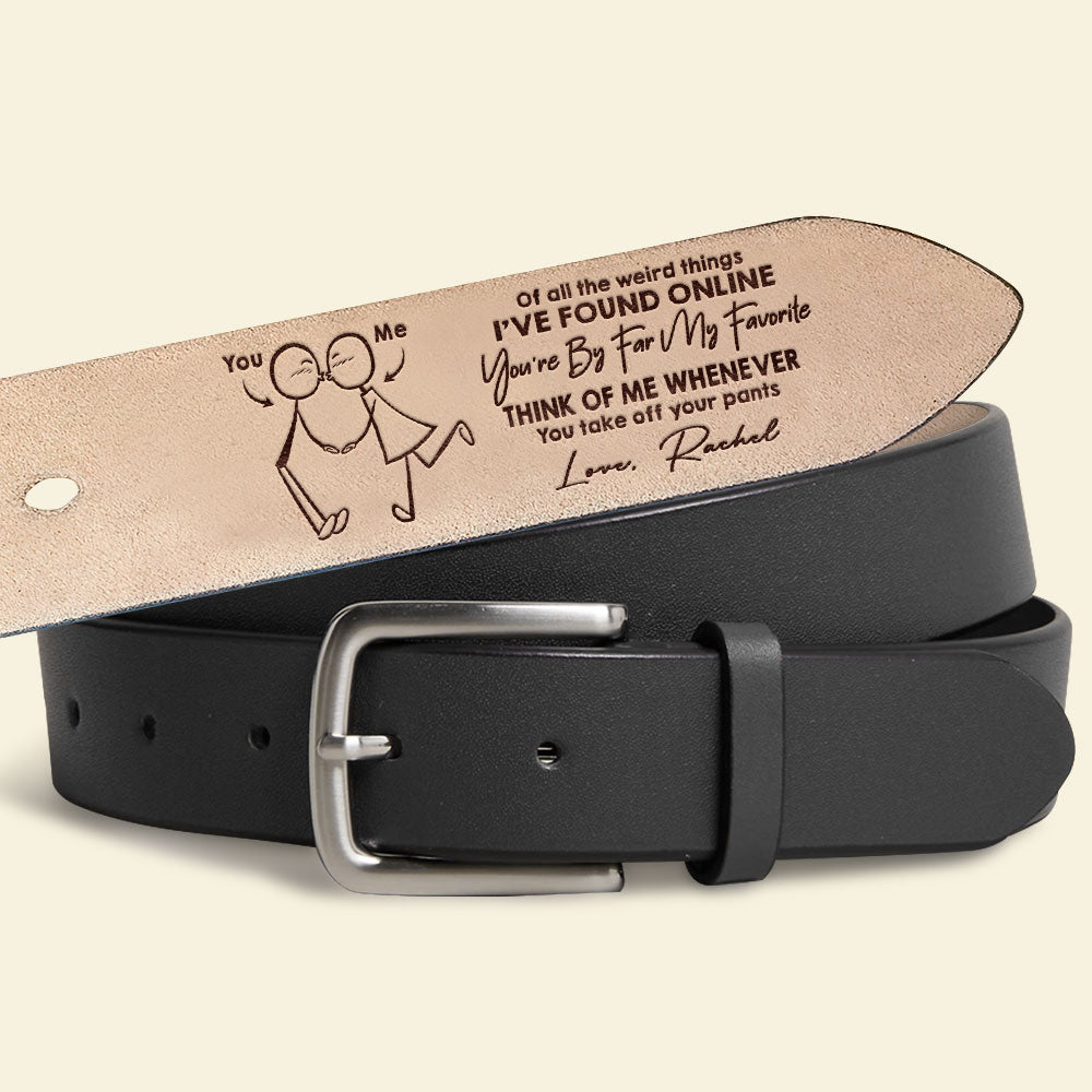 Personalized Leather Belt for Couples - Unique Love Gift Belts PopCulturePrints