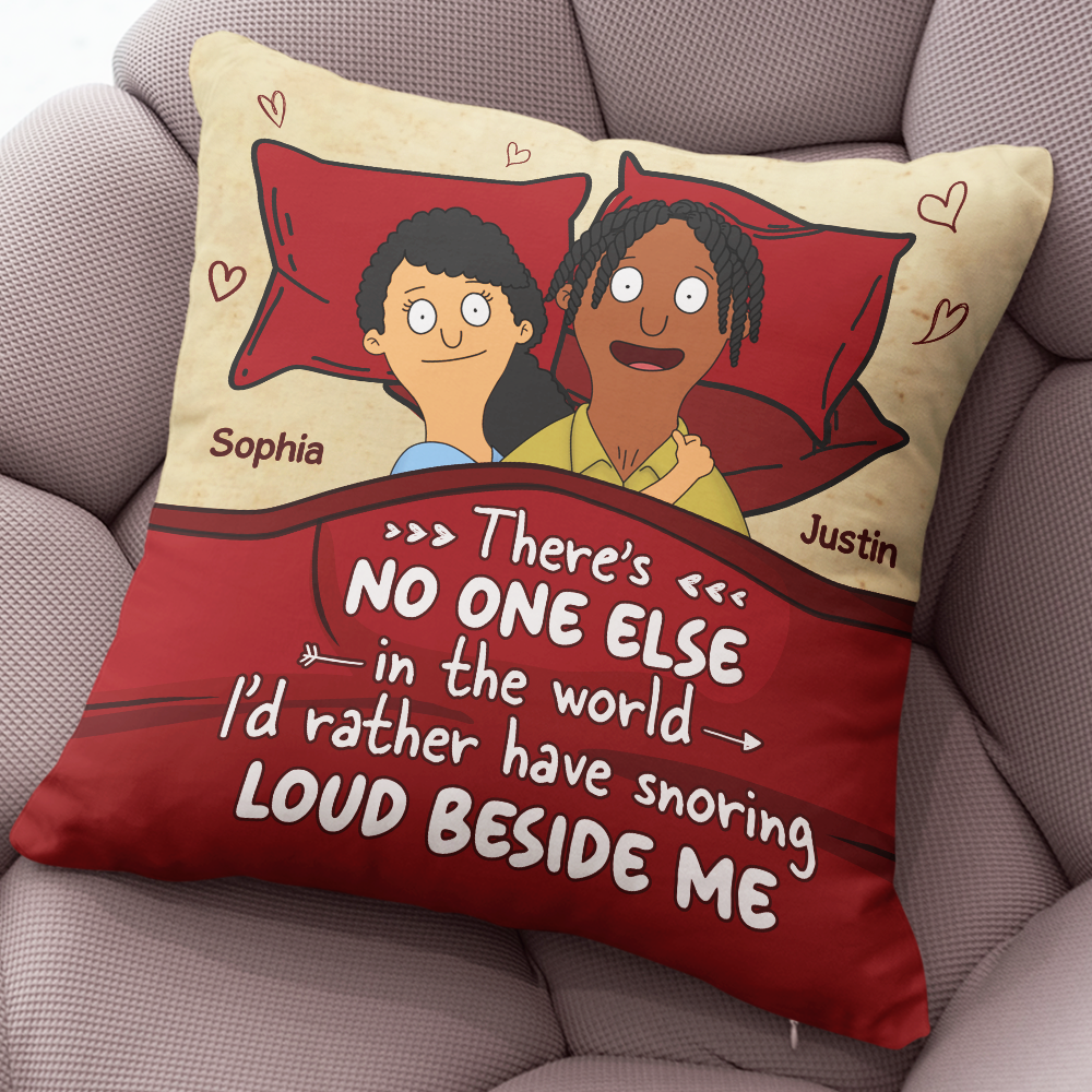 Personalized Couple Pillow - Snoring Loud Beside Me Pillow PopCulturePrints